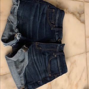 AE dark wash shorts